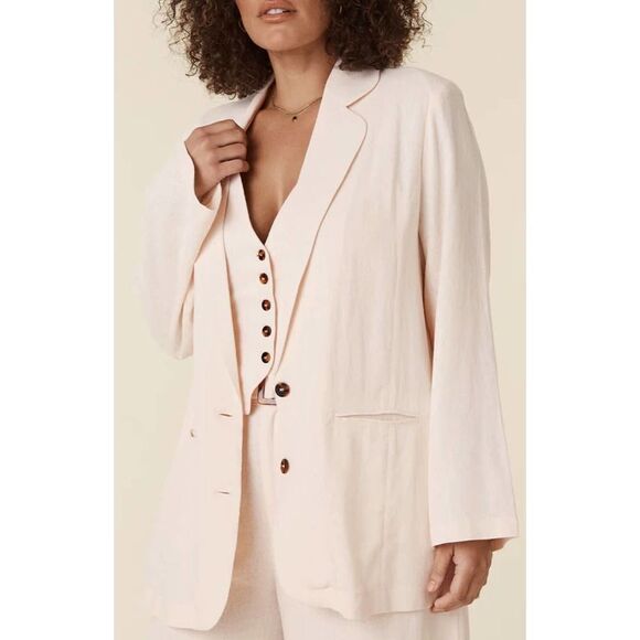 SPELL & THE GYPSY WOMEN’S EVERY SINGLE DAY LINEN BLAZER IN CREAM SZ S